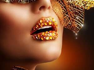 Golden Lips Glitter