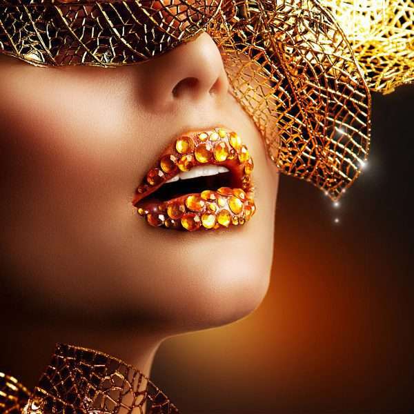 Golden Lips Glitter