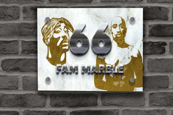 Marble Naambordje 044 - Tupac Editie