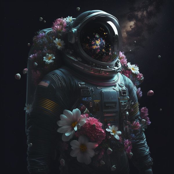Astronaut with Flowers