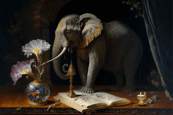 Elephant with Book