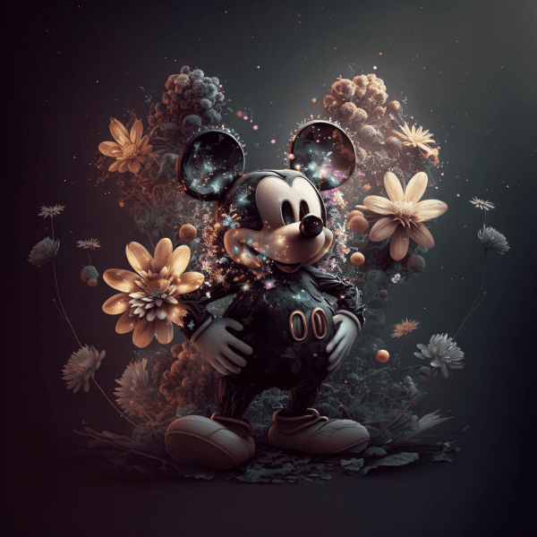 Mickey With Flowers 3